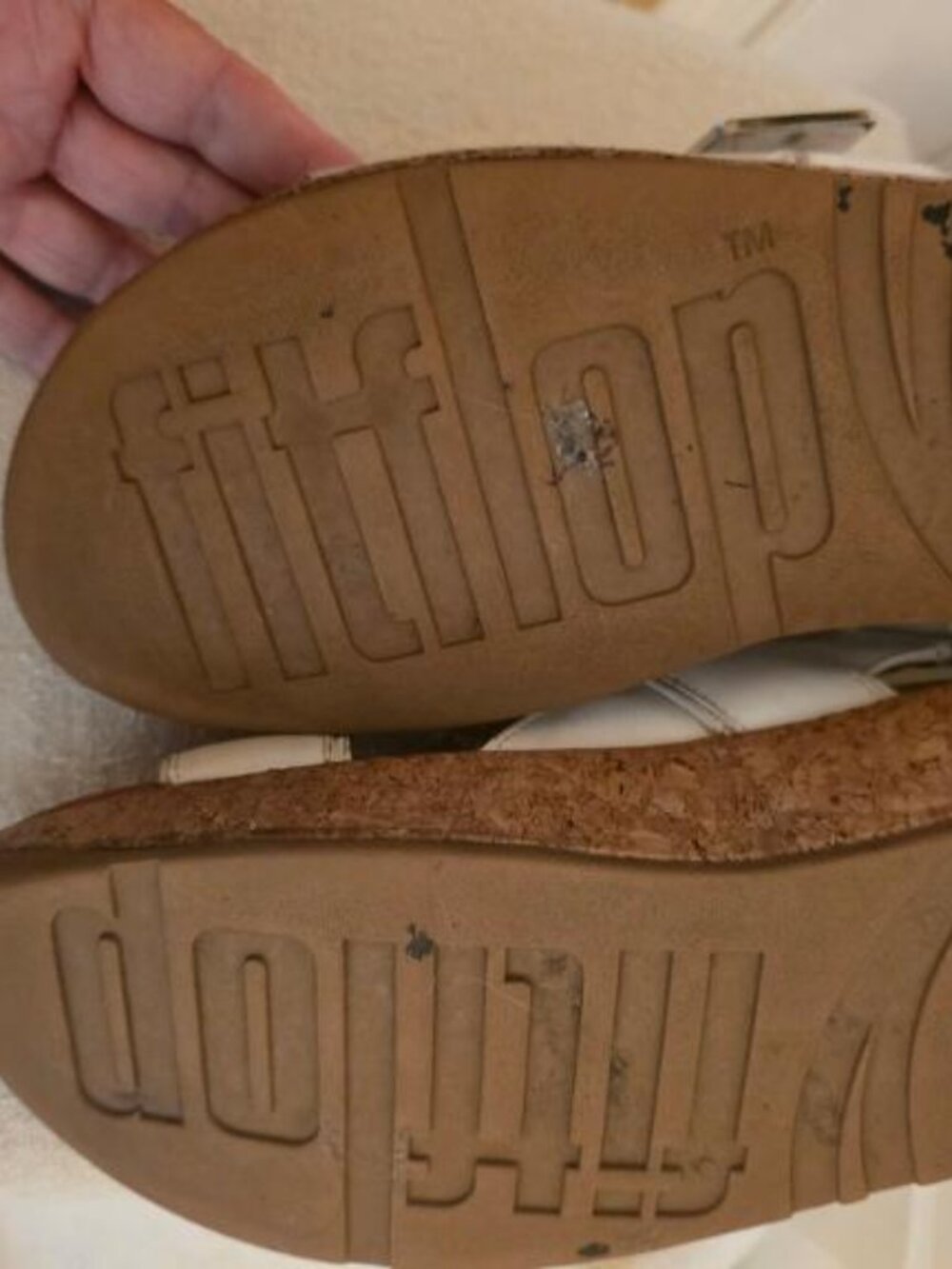Wobbleboard Fitflop White Sandals 8.5M - Picture 4 of 4